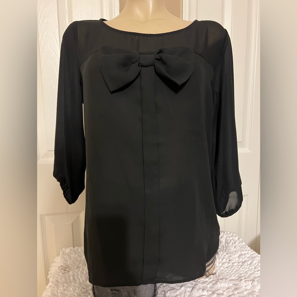 HeartSoul Black Sheer Blouse